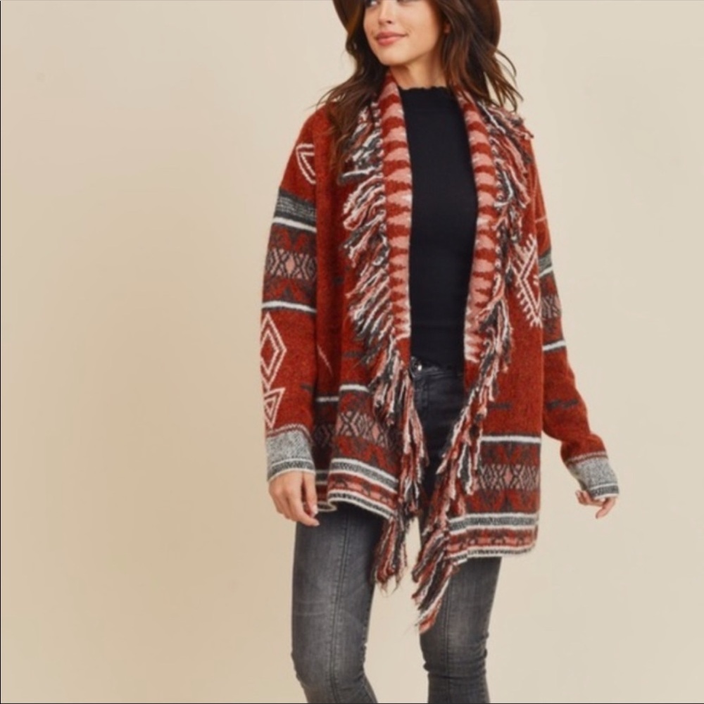Fringe detail Retro Boho gorgeous cardigan - Picture 4 of 4